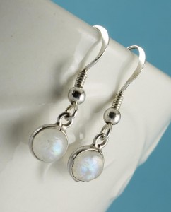 Moonstone Small Round Drop Earrings