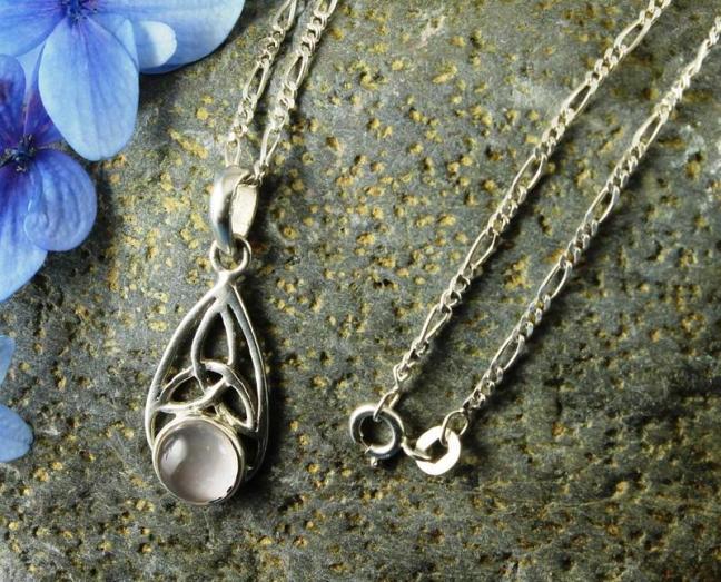 Moonstone Celtic triangle pendant