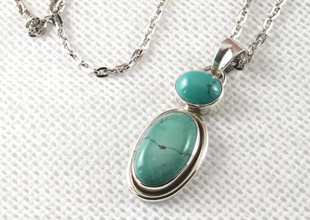 Turquoise Double Gemstone Pendant