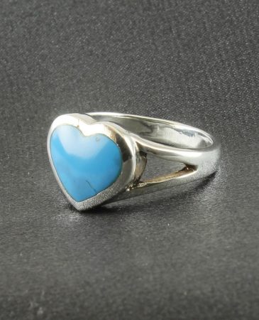 Turquoise Heart Split Shoulder Ring