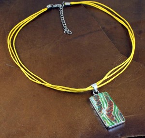 Green Shell Rectangle Pendant