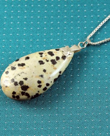 Dalmatian Jasper Stone Pendant N-0197-a