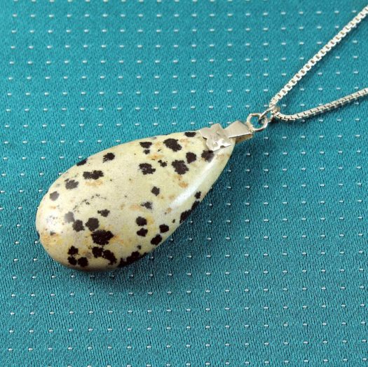 Dalmatian Jasper Stone Pendant N-0197-a