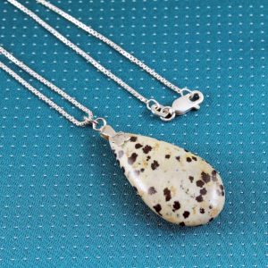 Dalmation Jasper Stone Pendant N-0197-h