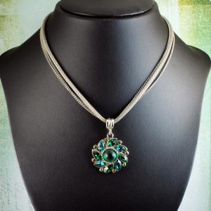 Emerald Green Rhinestone Necklace N-0103-g