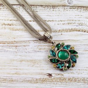 Emerald Green Rhinestone Necklace N-0103-k