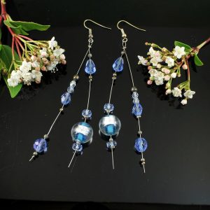 Blue Swarovski Crystal Earrings E-0104-a
