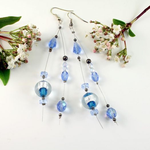 Blue Swarovski Crystal Earrings E-0104-c