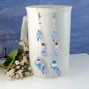 Blue Swarovski Crystal Earrings E-0104-d