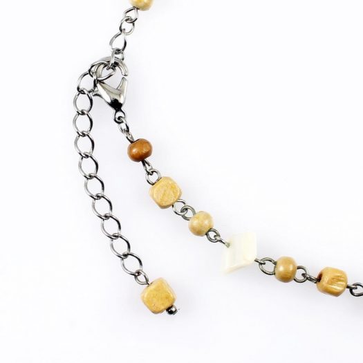 Cowrie Shell Bead Necklace N-0115-l