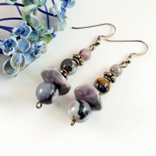 Crazy Lace Agate Earrings E-0142-g