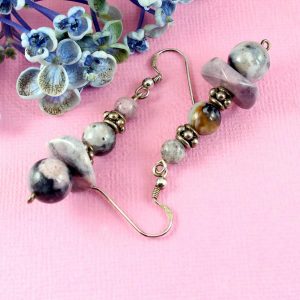 Crazy Lace Agate Earrings E-0142-h