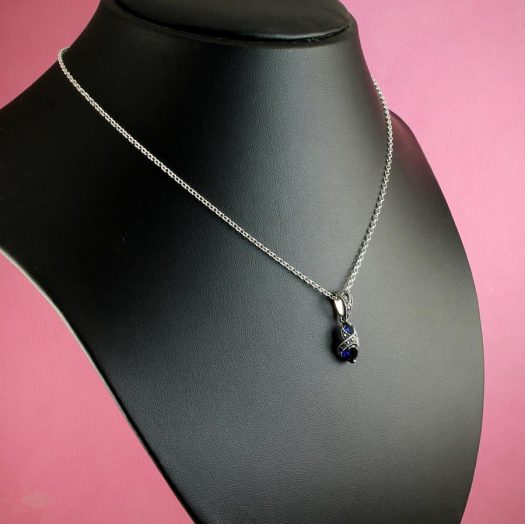 Sapphire Marcasite Necklace N-0117-i