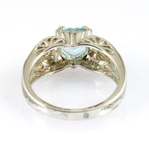 Aquamarine Heart Ring R-0142-d