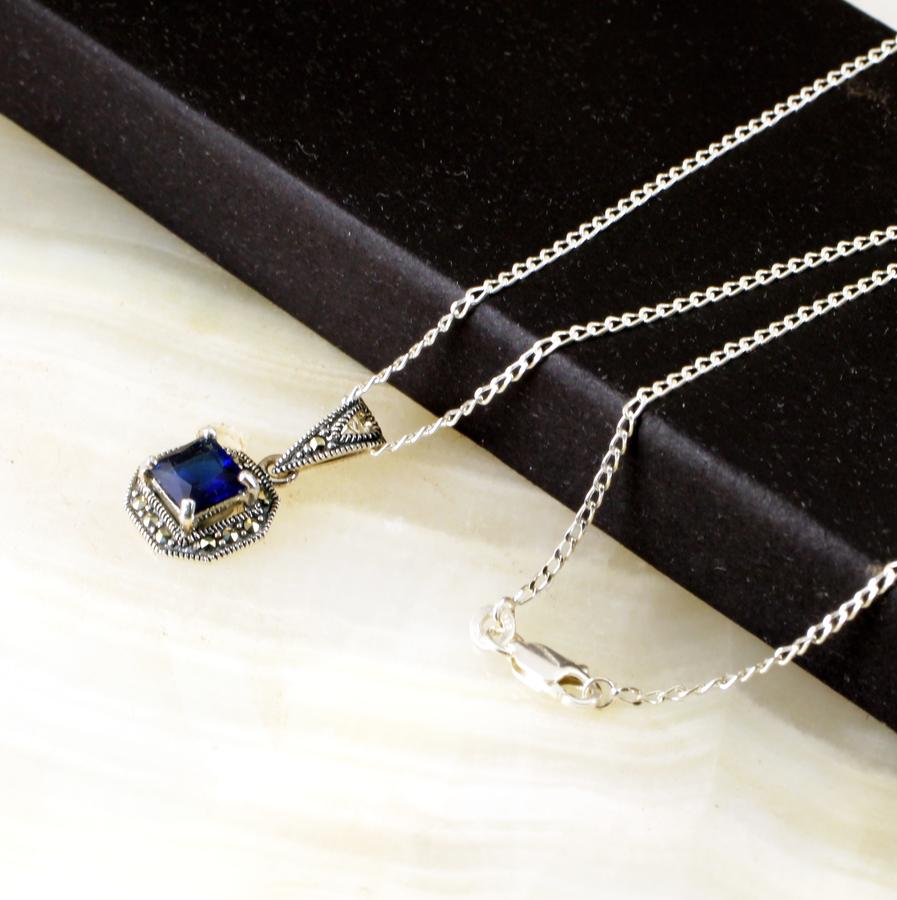 Sapphire-Marcasite-Pendant-N-0196