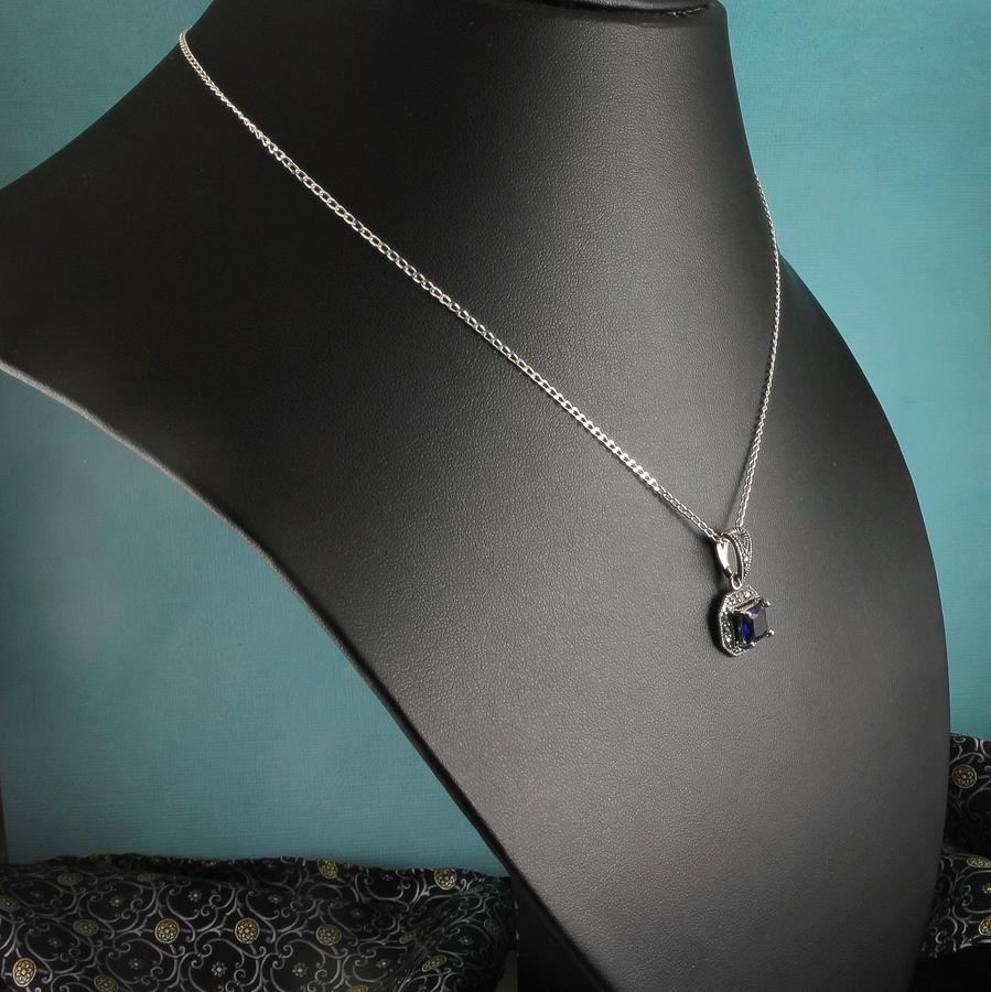 Sapphire-Marcasite-Pendant-N-0196