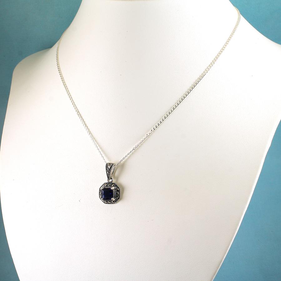 Sapphire-Marcasite-Pendant-N-0196
