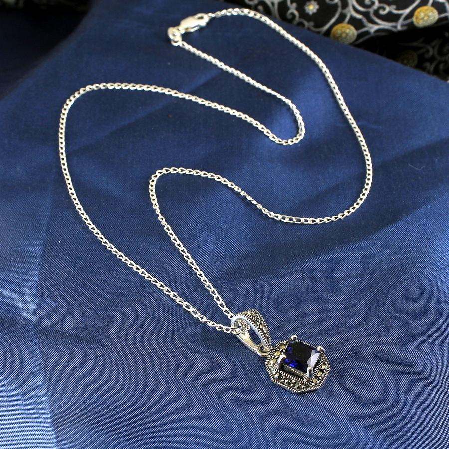 Sapphire-Marcasite-Pendant-N-0196